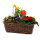 Frühlingskorb rechteckig, mit farbenfroher Frühlingsbepflanzung Größe L, ca. 33 x 18cm