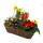 Frühlingskorb rechteckig, mit farbenfroher Frühlingsbepflanzung Größe L, ca. 33 x 18cm