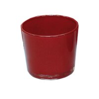 Glas &Uuml;bertopf, weiss, H&ouml;he 12,5 cm, Durchmesser 14,5 cm