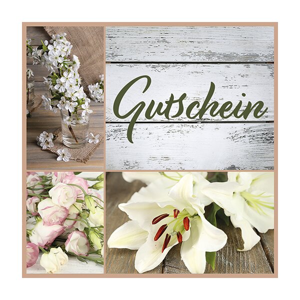 Gutschein Gärtnerei Müller (Motivkarte: Vintage Holz) 20 Euro