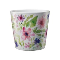 Übertopf Blüten Aquarell, 14cm Durchmesser