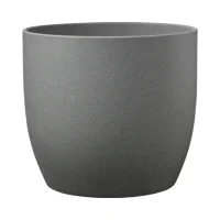 Übertopf Basel Stone, dunkelgrau Steineffekt